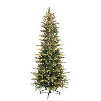 PULEO INTERNATIONAL 7-ft. Pre-Lit Slim Aspen Fir Artificial Christmas Tree