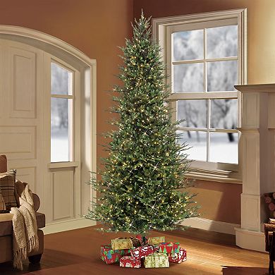 PULEO INTERNATIONAL 9-ft. Pre-Lit Slim Balsam Fir Artificial Christmas Tree