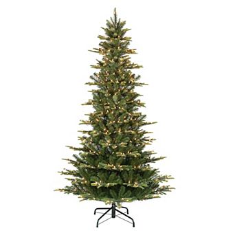 PULEO INTERNATIONAL 6.5-ft. Pre-Lit Slim Aspen Fir Artificial Christmas Tree