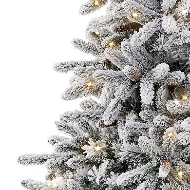 Puleo International 4-ft. Pre-Lit Flocked ‎Bennington Fir Artificial Christmas Tree