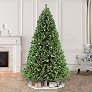 PULEO INTERNATIONAL 7.5-ft. Pre-Lit Northern Fir Artificial Christmas Tree