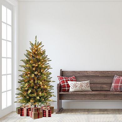 PULEO INTERNATIONAL 4-ft. Pre-Lit Slim Fraser Fir Artificial Christmas Tree