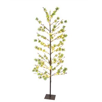 PULEO INTERNATIONAL 6 ft. Pre-Lit Twig Tree with 240 White LED Twinkle Lights