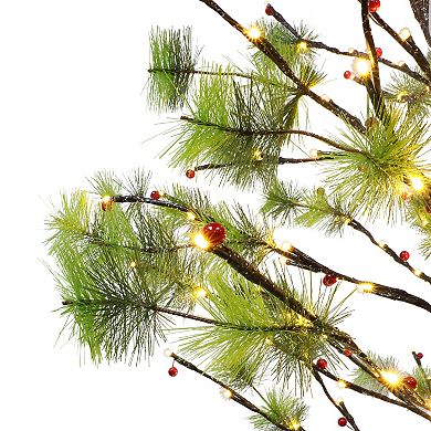 PULEO INTERNATIONAL 6 ft. Pre-Lit Twig Tree with 240 White LED Twinkle Lights
