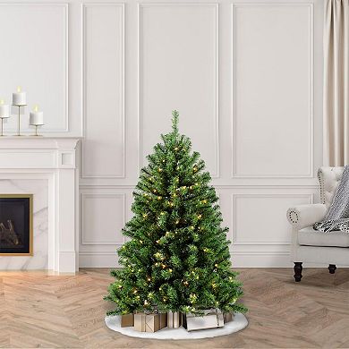 PULEO INTERNATIONAL 4.5-ft. Pre-Lit Northern Fir Artificial Christmas Tree
