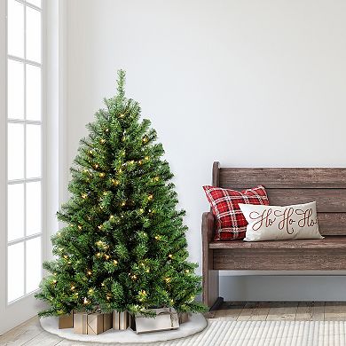 PULEO INTERNATIONAL 4.5-ft. Pre-Lit Northern Fir Artificial Christmas Tree