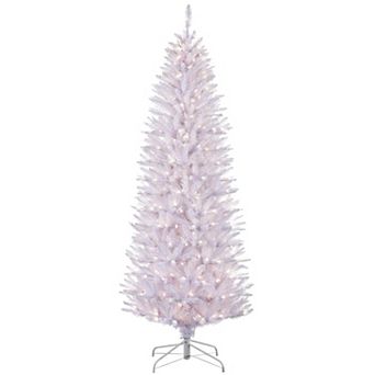 PULEO INTERNATIONAL 7-ft. Pre-Lit White Fraser Fir Pencil Artificial Christmas Tree