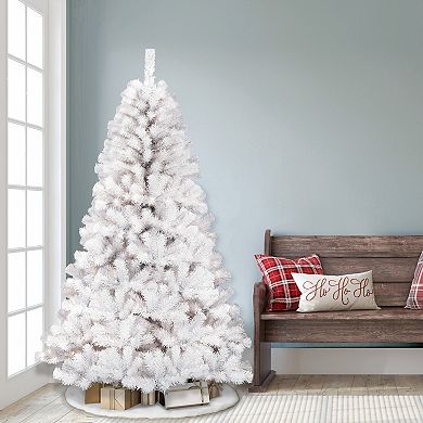 Puleo International 7.5-ft. Pre-Lit White Northern Fir Artificial Christmas Tree