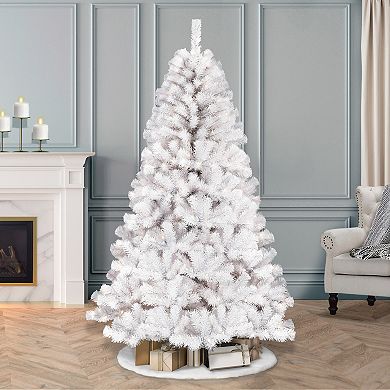 PULEO INTERNATIONAL 7.5-ft. Pre-Lit White Northern Fir Artificial Christmas Tree