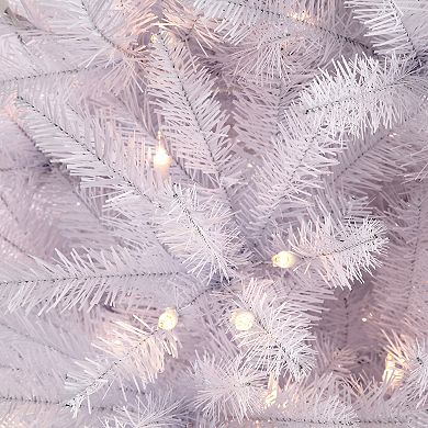 PULEO INTERNATIONAL 6-ft. Pre-Lit White Fraser Fir Pencil Artificial Christmas Tree