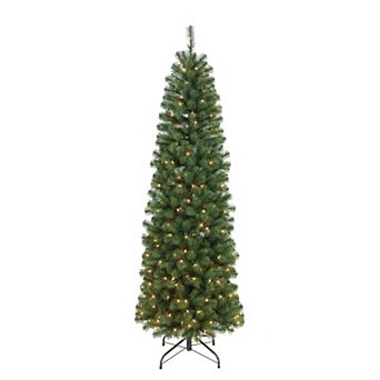 PULEO INTERNATIONAL 7.5-ft. Pre-Lit Northern Fir Pencil Artificial Christmas Tree