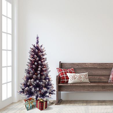 PULEO INTERNATIONAL 4-ft. Pre-Lit Fashion Purple Pine Artificial Christmas Tree