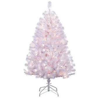 PULEO INTERNATIONAL 4.5-ft. Pre-Lit White Northern Fir Artificial Christmas Tree