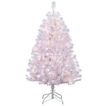 PULEO INTERNATIONAL 4.5-ft. Pre-Lit White Northern Fir Artificial Christmas Tree