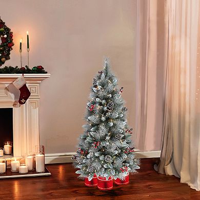 PULEO INTERNATIONAL 4.5-ft. 250-Light Sterling Pine Artificial Christmas Tree
