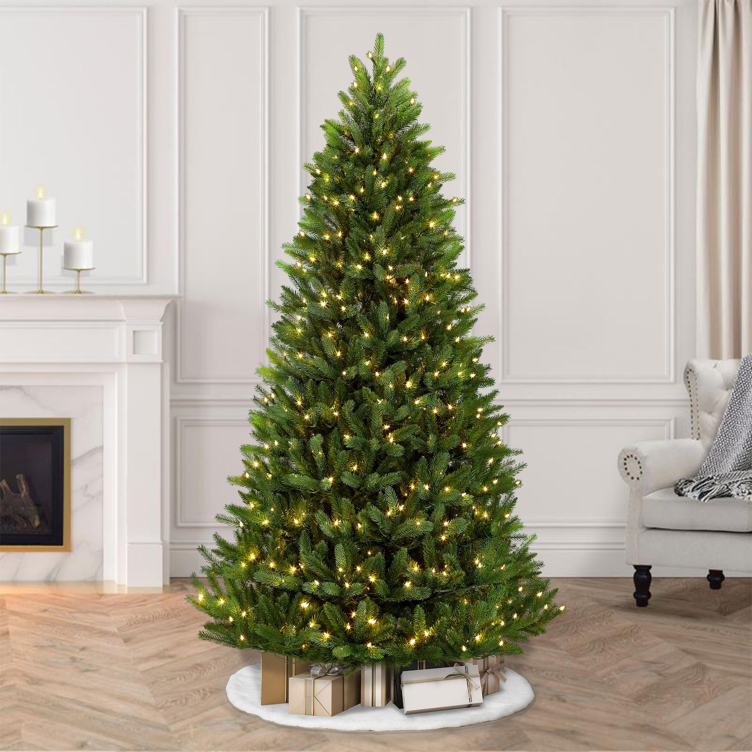 Puleo International 6-ft. Pre-Lit Glacier Fir Artificial Christmas Tree