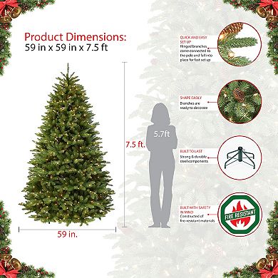 PULEO INTERNATIONAL 7.5-ft. Pre-lit Fraser Fir Grand Artificial Christmas Tree