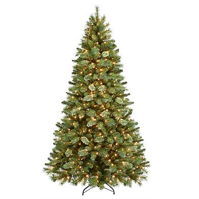 PULEO INTERNATIONAL 7.5-ft. Pre-Lit Teton Pine Artificial Christmas Tree