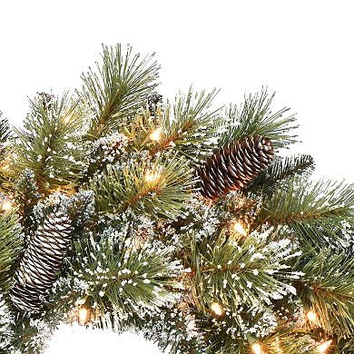 PULEO INTERNATIONAL 24-in. Pre-Lit Snowy Wreath