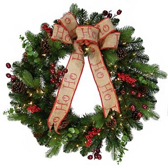 PULEO INTERNATIONAL 30 in Pre-Lit Decorated Wreath