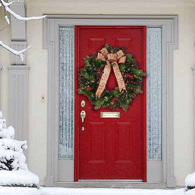 PULEO INTERNATIONAL 30-in. Pre-Lit Decorated Wreath