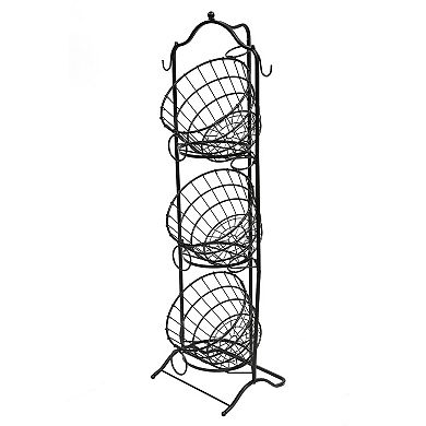 Puleo International 3-Tier Wire Basket Stand