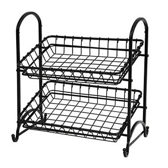 PULEO INTERNATIONAL 2 tier Metal Basket Stand