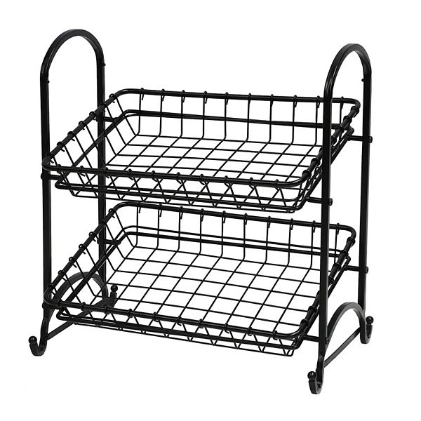 Puleo International 2Tier Metal Basket Stand