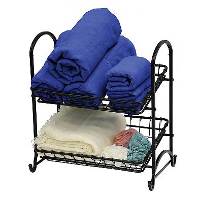 PULEO INTERNATIONAL 2-Tier Metal Basket Stand