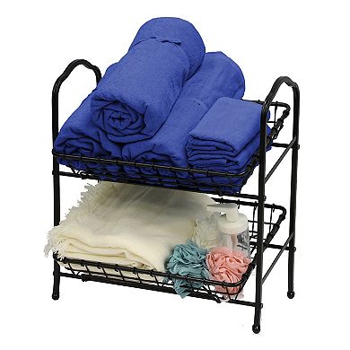 PULEO INTERNATIONAL 2-Tier Metal Basket Stand