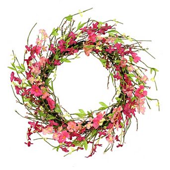 Puleo International 24 in Artificial Spring Jasmine Flower Wreath