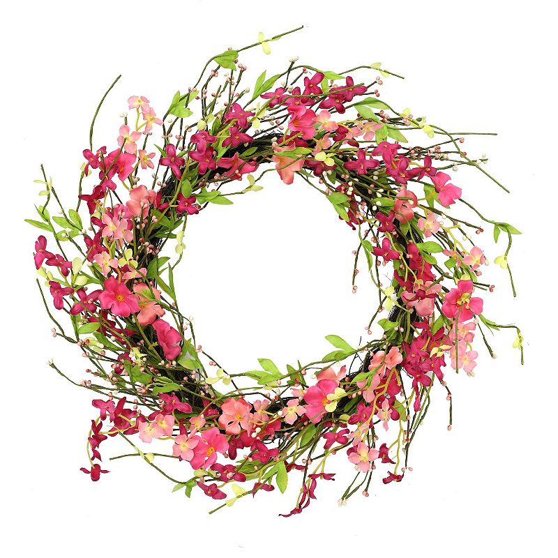Puleo International 24-in. Artificial Spring Jasmine Flower Wreath, Multico
