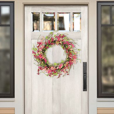 Puleo International 24-in. Artificial Spring Jasmine Flower Wreath