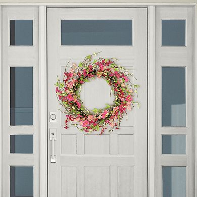 Puleo International 24-in. Artificial Spring Jasmine Flower Wreath