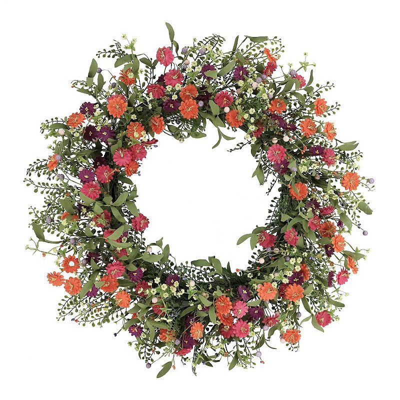 Puleo International 30-in. Artificial Daisy Floral Spring Wreath, Green