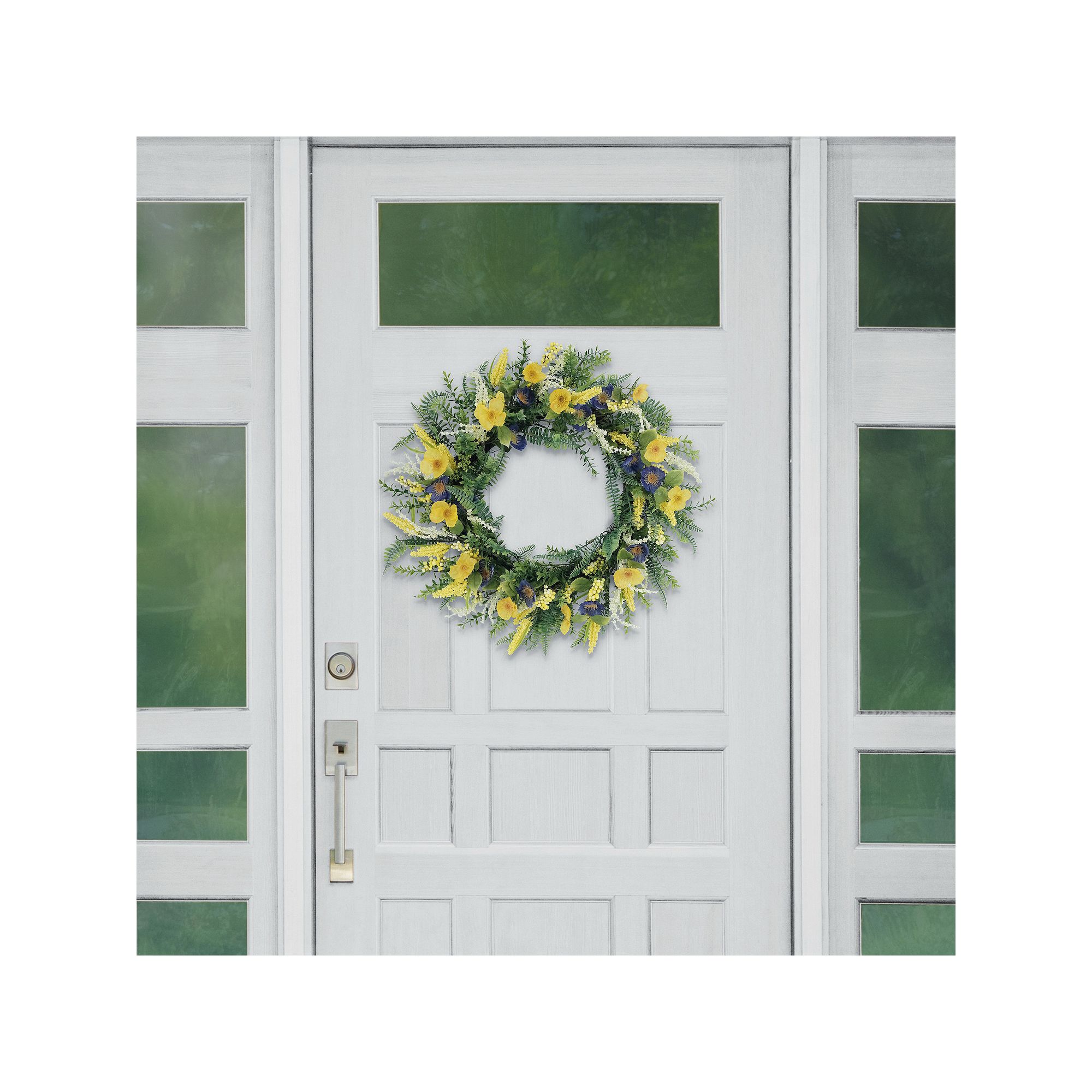PULEO INTERNATIONAL 30-in. Artificial Poppy Floral Spring Wreath, Yellow