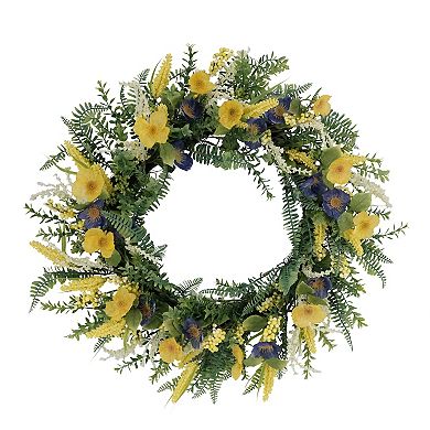 PULEO INTERNATIONAL 30-in. Artificial Poppy Floral Spring Wreath