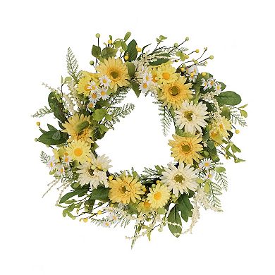 PULEO INTERNATIONAL 24-in. Artificial Chrysanthemum & Daisy Floral Spring Wreath