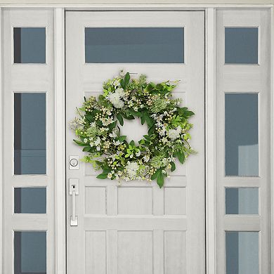 PULEO INTERNATIONAL Daisy Spring Artificial Wreath