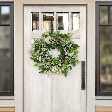 PULEO INTERNATIONAL Daisy Spring Artificial Wreath