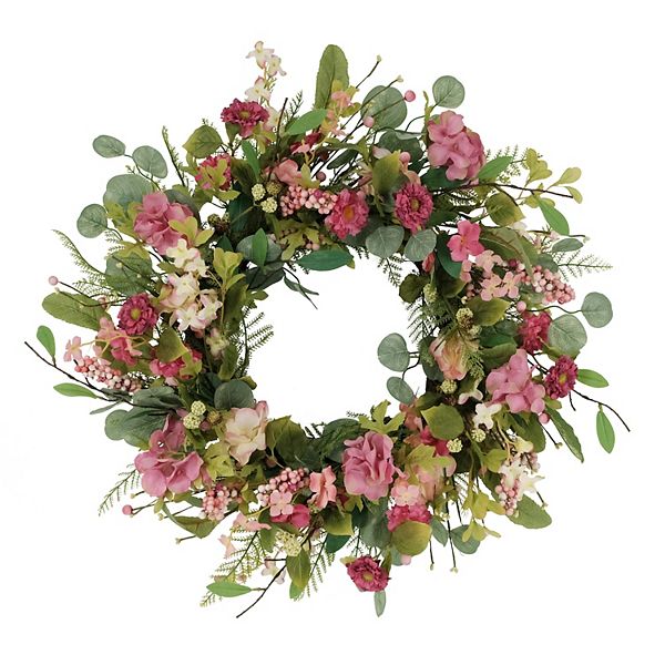 PULEO INTERNATIONAL Chrysanthemum Hydrangea Artificial Wreath