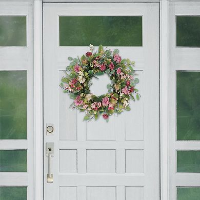 PULEO INTERNATIONAL Chrysanthemum Hydrangea Artificial Wreath