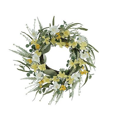 PULEO INTERNATIONAL Dogwood Floral Artificial Wreath