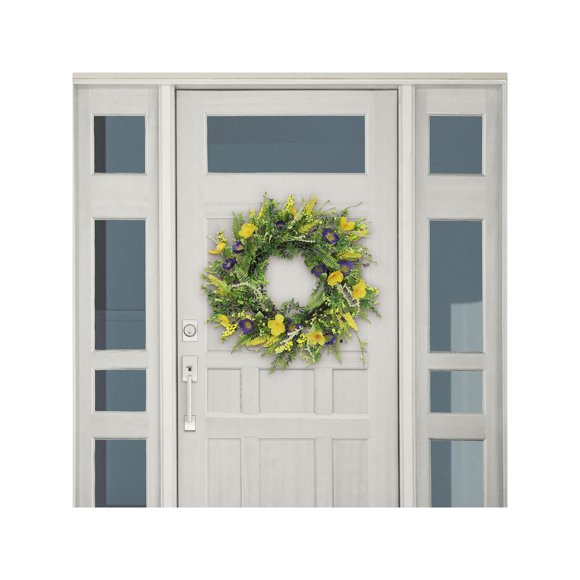 PULEO INTERNATIONAL Mixed Floral Artificial Wreath, Multi