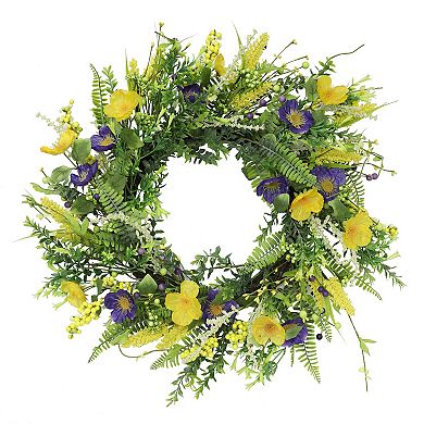 PULEO INTERNATIONAL Mixed Floral Artificial Wreath