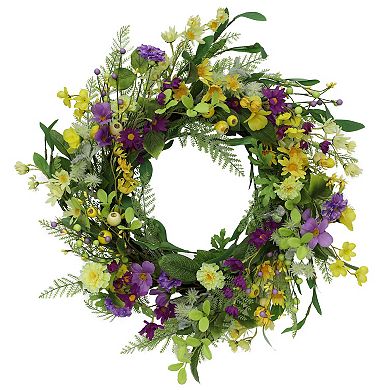 PULEO INTERNATIONAL Spring Mixed Floral Artificial Wreath