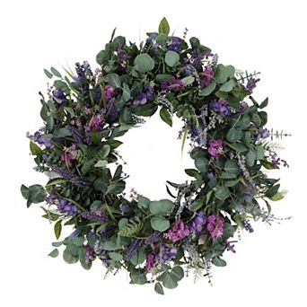 PULEO INTERNATIONAL Lavender Eucalyptus Artificial Wreath