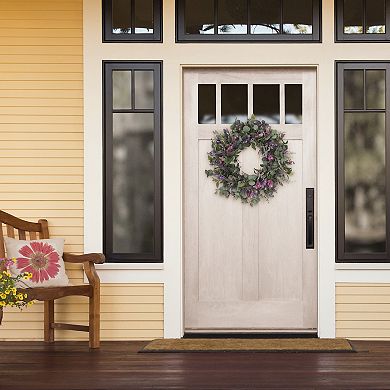 PULEO INTERNATIONAL Lavender Eucalyptus Artificial Wreath