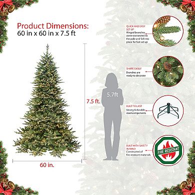 PULEO INTERNATIONAL 7.5-ft. Douglas Fir Downswept 800-Light Artificial Christmas Tree