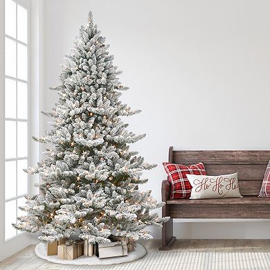PULEO INTERNATIONAL 6.5-ft. Spruce Flocked 700-Light Artificial Christmas Tree